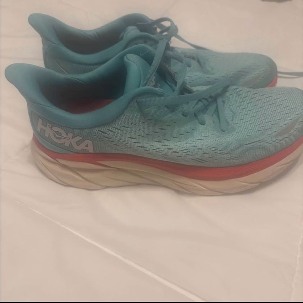 Hoka Women's Teal and Red Athletic Shoes women’s 8 1/2